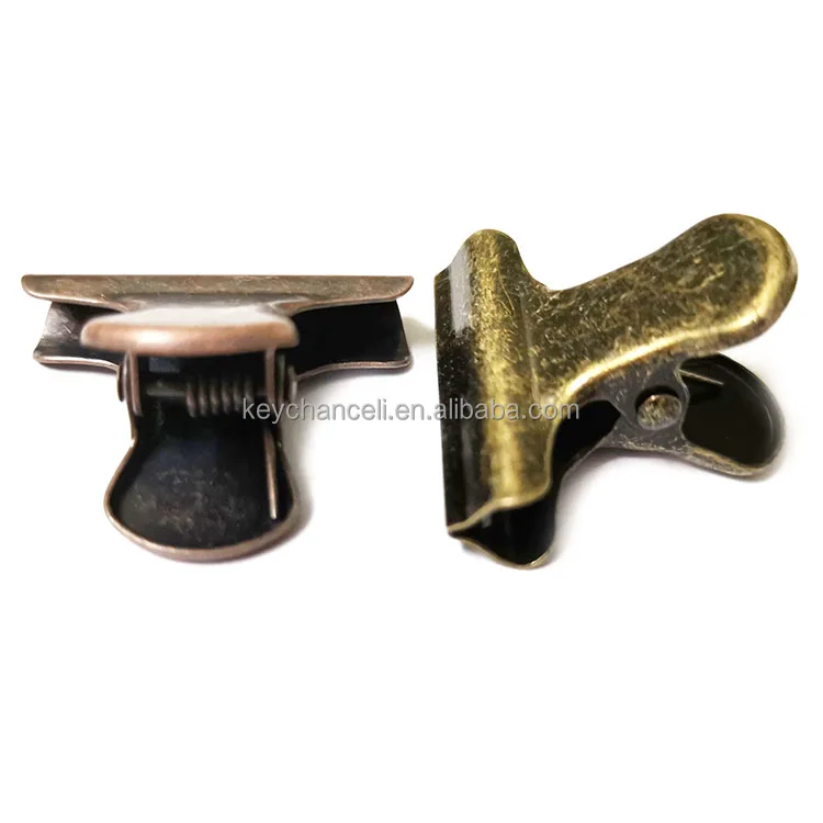 30mm antique brass bronze rusty gold rose gold black silver food clip metal bulldog clip for snack bag coffee bag