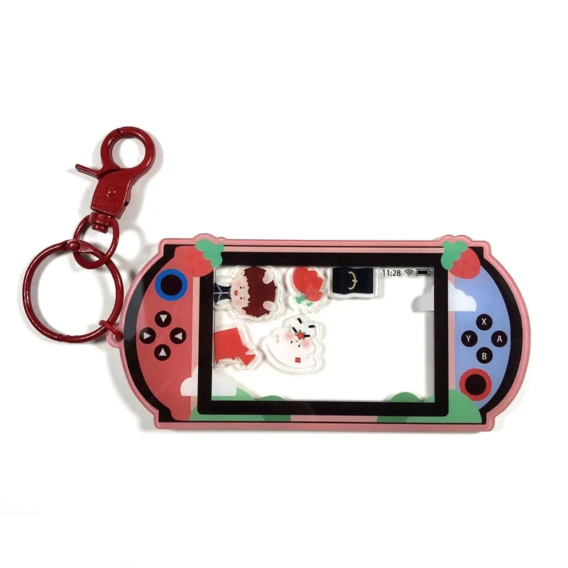 Clear acrylic charms custom keychain double sided machine recycled acrylic epoxy resin shaker