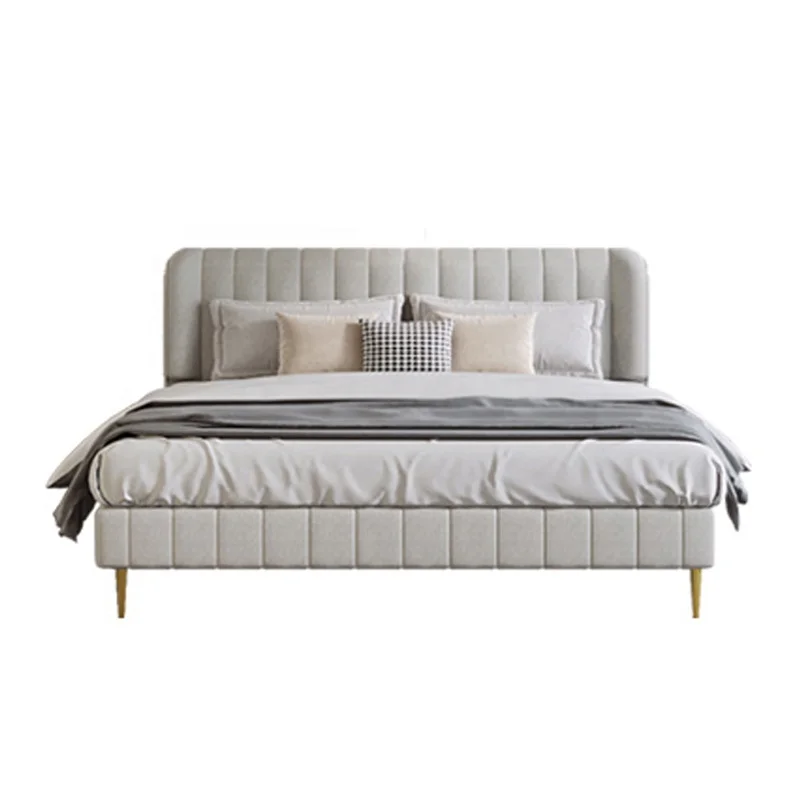 
1.8 m New style fabric bed Nordic bedroom furniture modern minimalist double young luxury bed 