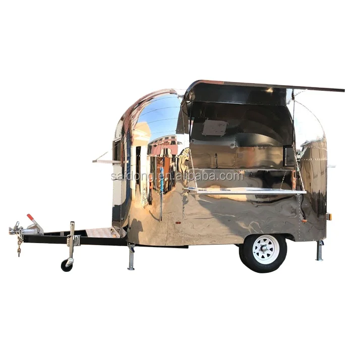 Saidong Mobile Pizza Fast Food Truck BBQ Food Trailers Airstream mirror Commercial Food Trailer For Sale Europe