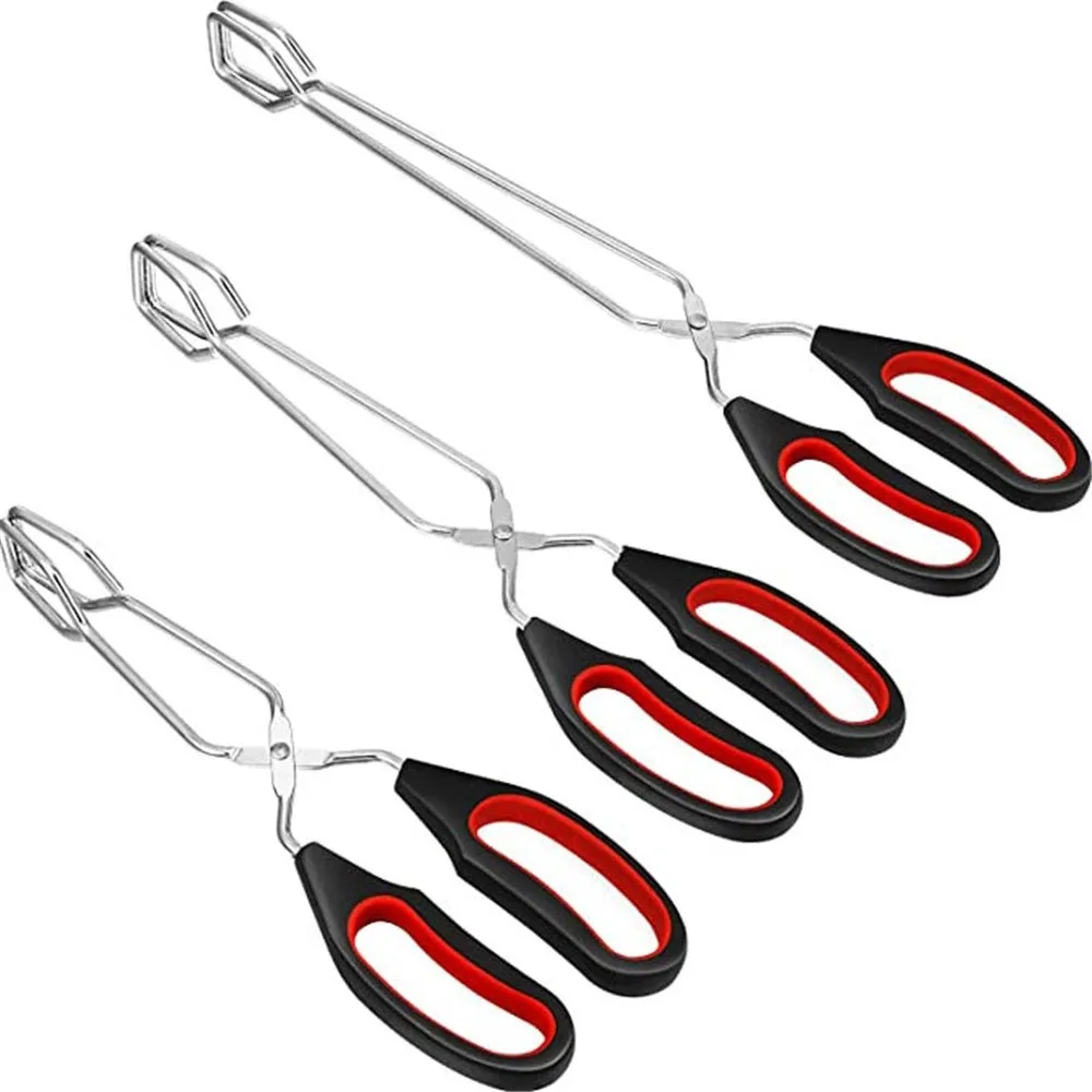 DAPHYLA Extra Long Scissor Tongs 16-Inch  Barbecue Grilling Tongs Cooking  Fried Fish Shovel Clamps Food Tongs