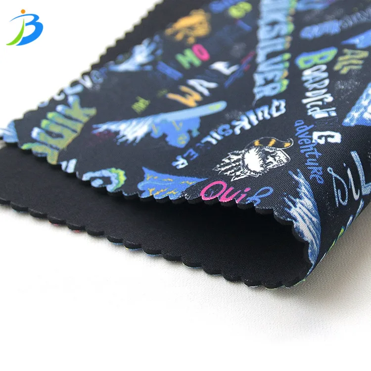 Wholesale Custom Colored Wetsuit Material White Jersey Printed Neoprene Fabric for Diving suit