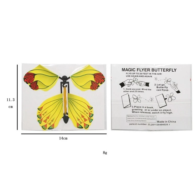 Wholesale Diy Handmade Magic Butterfly Flying Card Kids Magic Props Magic Tricks Outdoor Flying Butterflies Toys Accessories