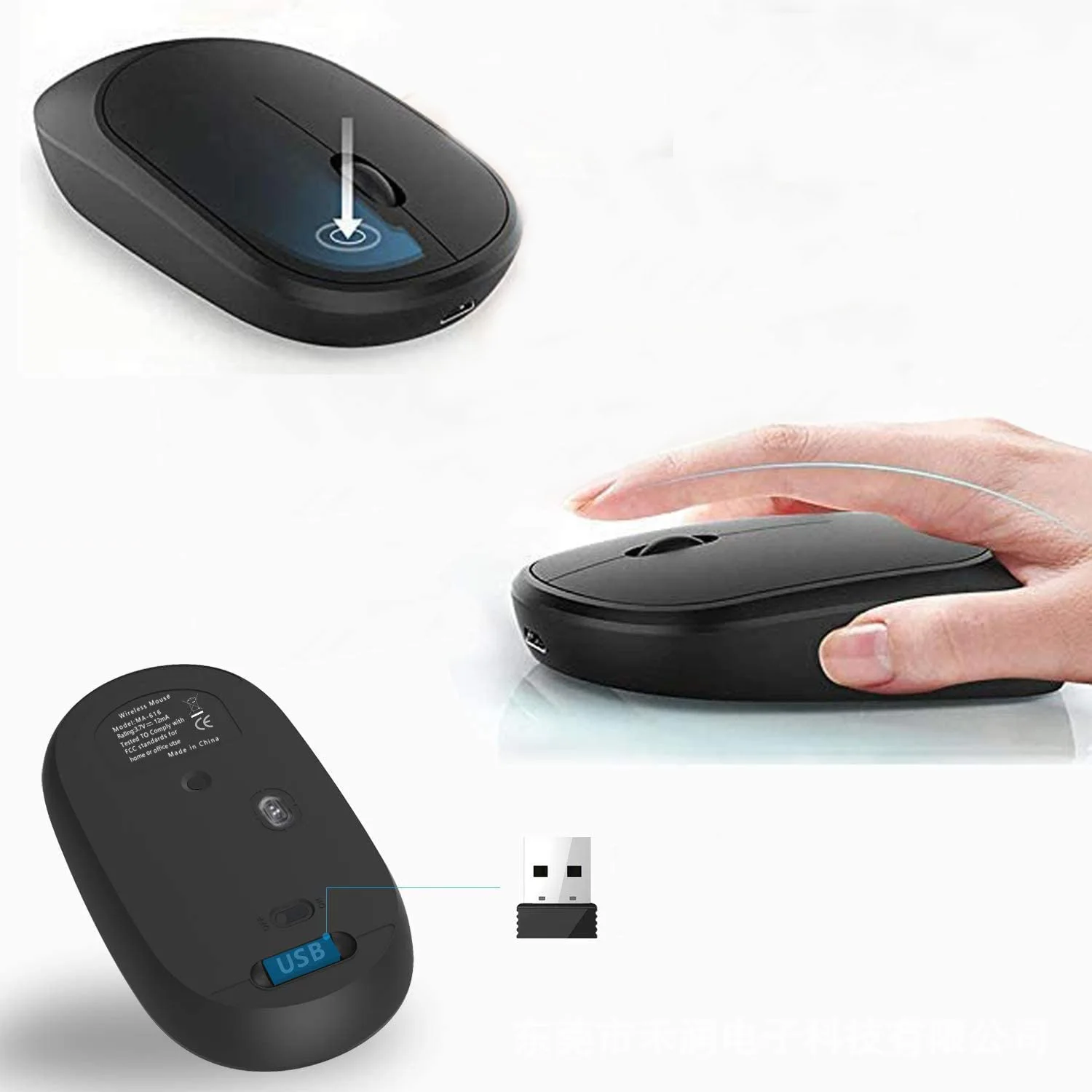 109 клавиш 2,4g мини-ноутбук Тихая беспроводная мышь клавиатура