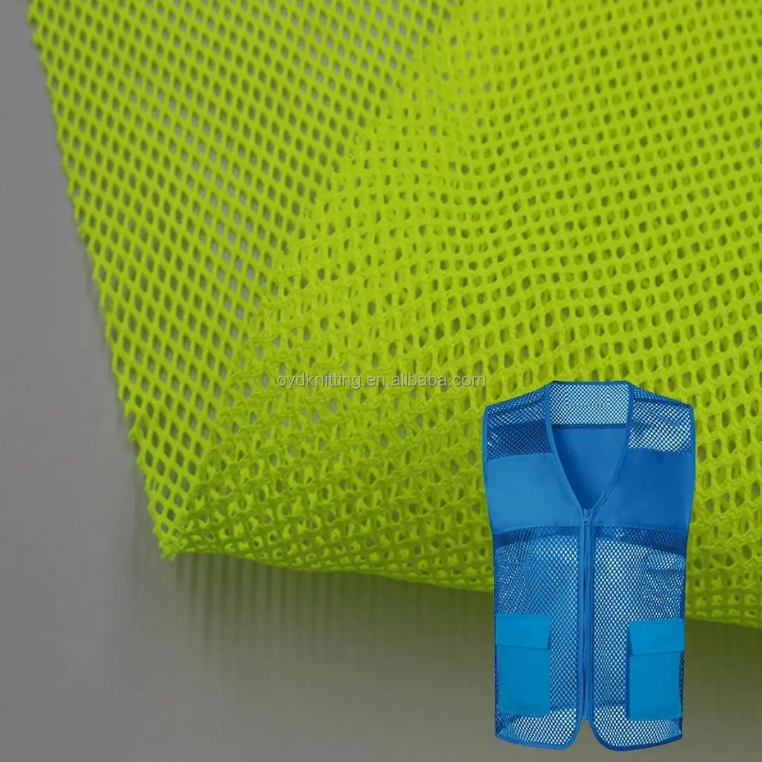 Трикотаж из 100% полиэстера флуоресцентная сетка EN471 ткань для рабочей