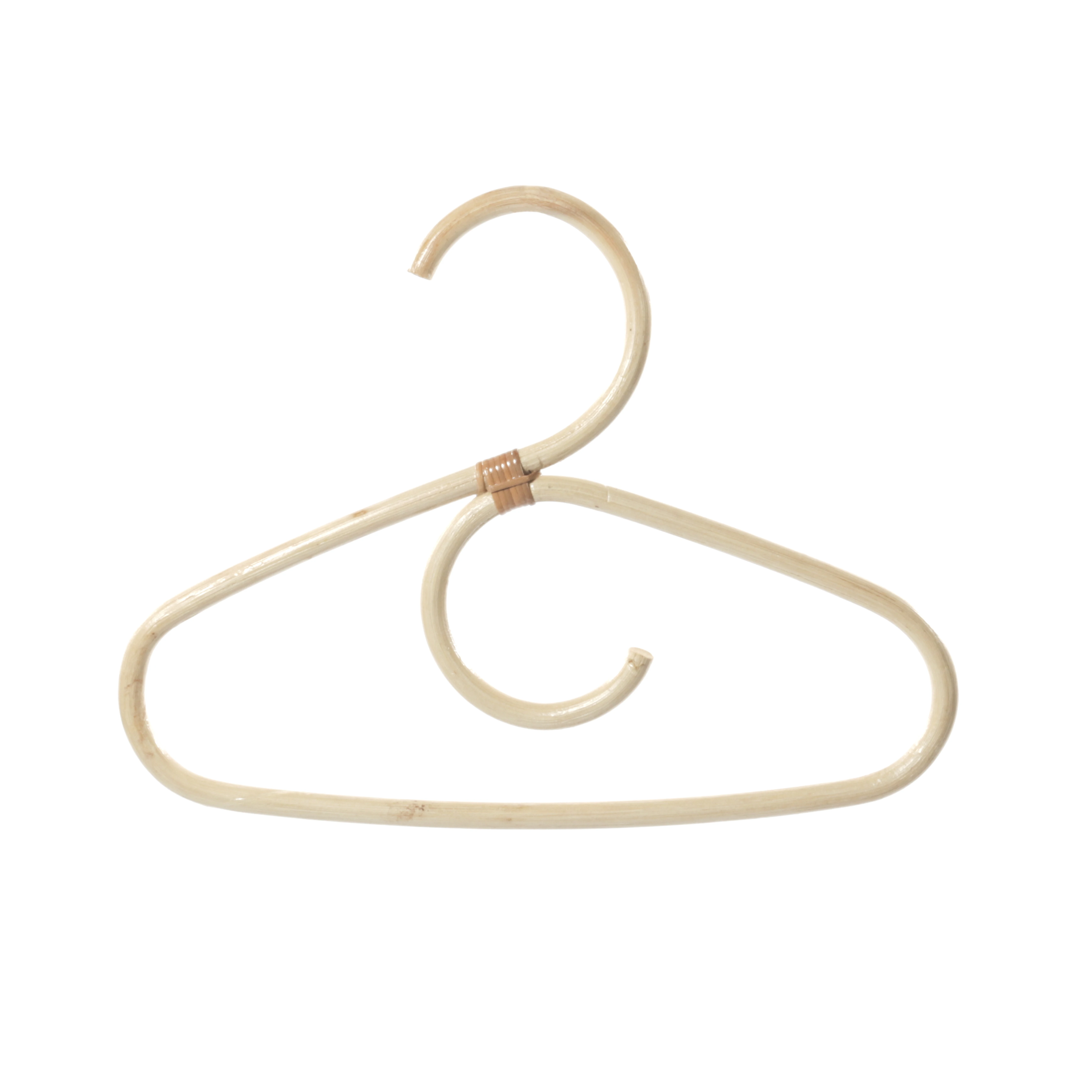 Garment Hanger Natural Color Clothes Wooden Space Clothing hanger made of rattan cane and rattan jawit