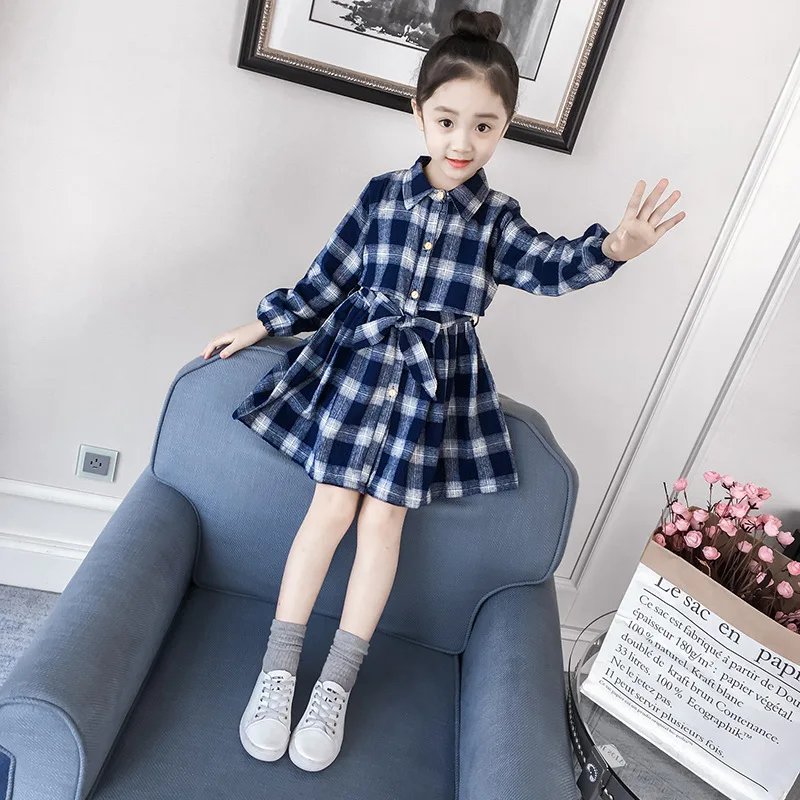 Hao Baby Korean Version Spring Autumn Kids Girl Children Wear Children Long Sleeve Clothes Dress