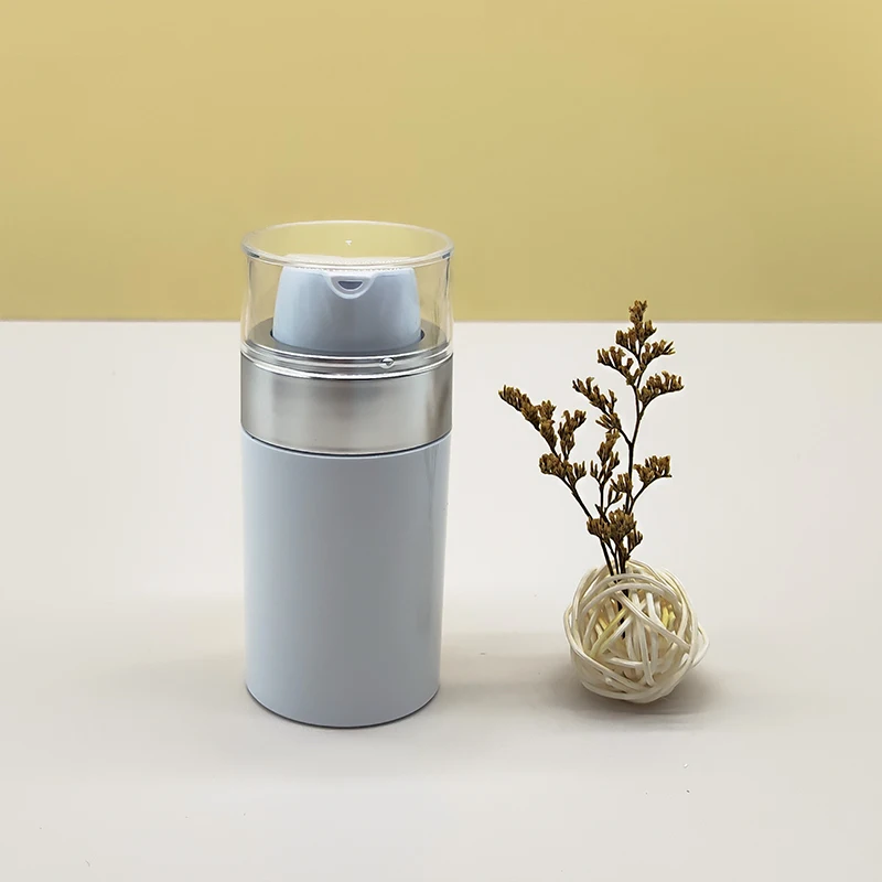 Luxury double wall Personal Care Cream Plastic Acrylic PS Airless bottle refillable cosmetic lotion airless bottle 30ml