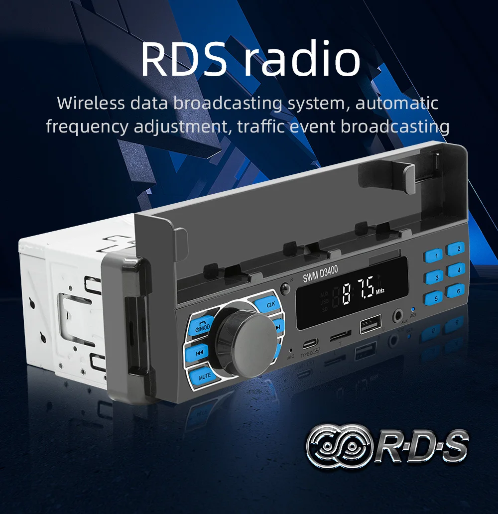 1DIN 12V Car Radio AI Voice APP locate Variable Lights Radio Recorder With Mobile Phone Holder Power Protect FM RDS MP3 Player
