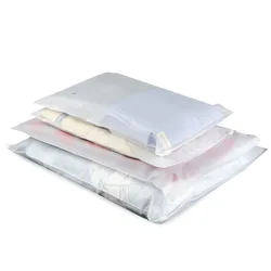 Clothing Packaging Plastic Ziplock Bags Custom Logo Frosted Plastic Packaging Clothes LDPE/CPE Transparent Zipper Bag