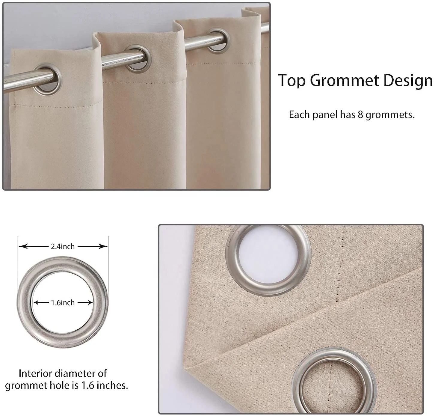 Готовые элегантные однотонные теплоизолированные Энергоэффективные затемняющие плотные недорогие занавески, люверсы для отеля, шторы для спальни