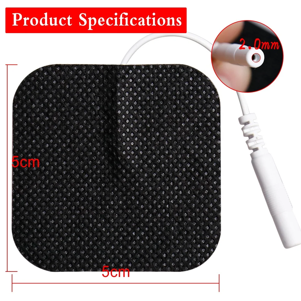 5x5cm Non-Woven Fabric Electrotherapy Electrode Patch Self-Adhesive Conductive Black Electrode Pad Tens Pad