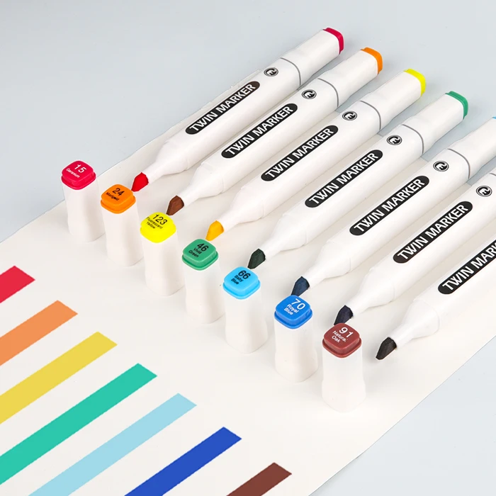 Multicolor 36pcs/set art marker Factory Wholesale supply double point marker alcohol-Based dual tip twin marker for painting