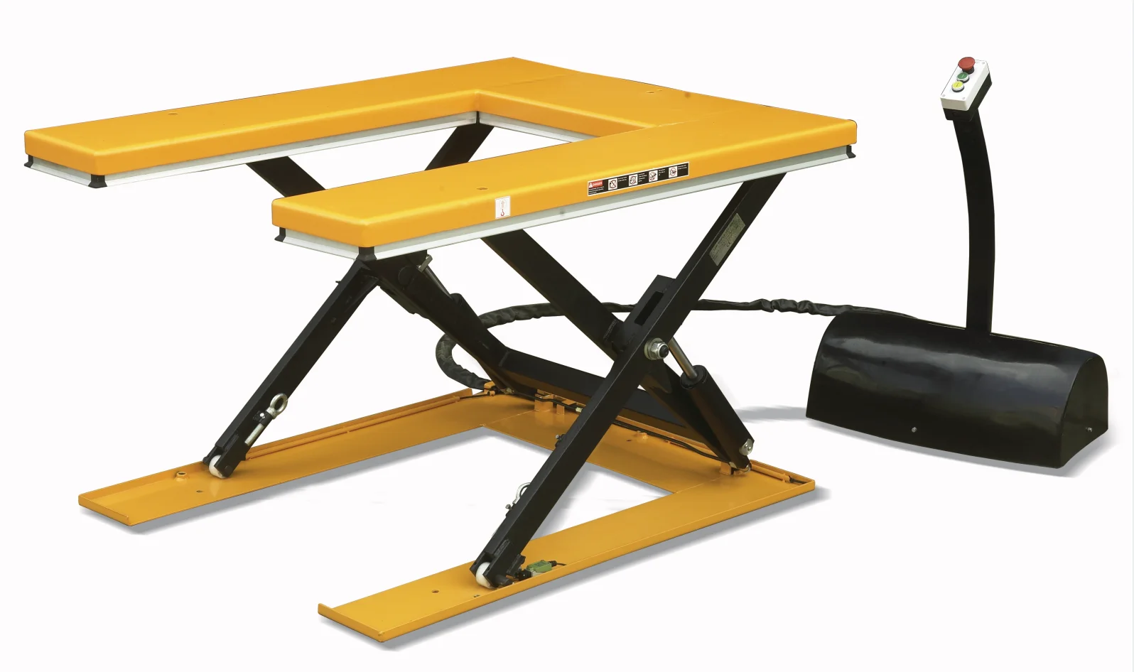 Low Profile 1.0/1.5tons U-shape Stationary Electric Lift Table Min. Height 85mm 105mm Ground-mounted Automatic Platform Lifter