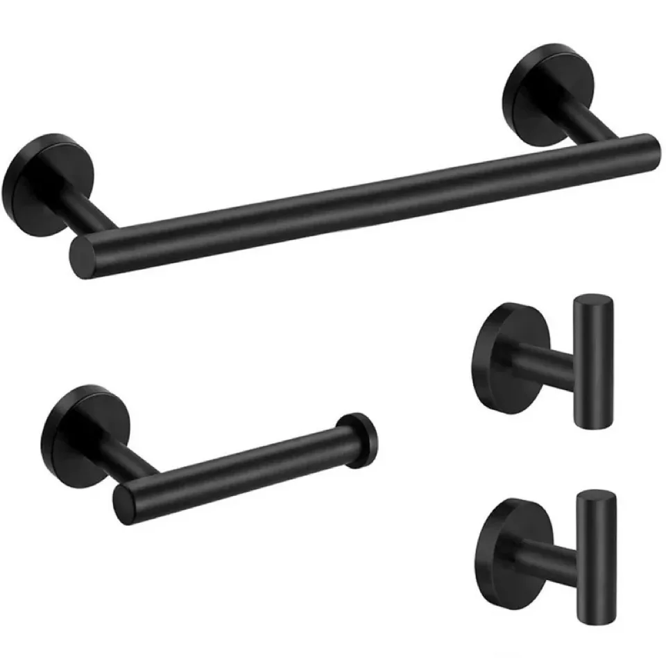 WEKIS Best Selling Bathroom Hardware Set Black Bathrobe Hanging Hook Towel Handle