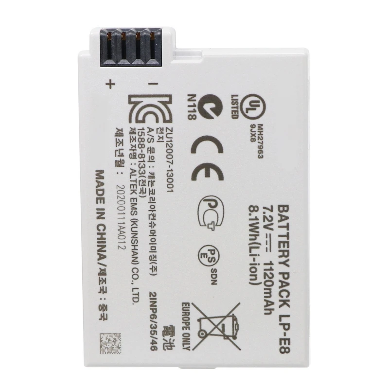 1120mAh  Camera Battery LP-E8 Camera Li-Ion Battery For Canon LP-E5 1080mAh Camera battery
