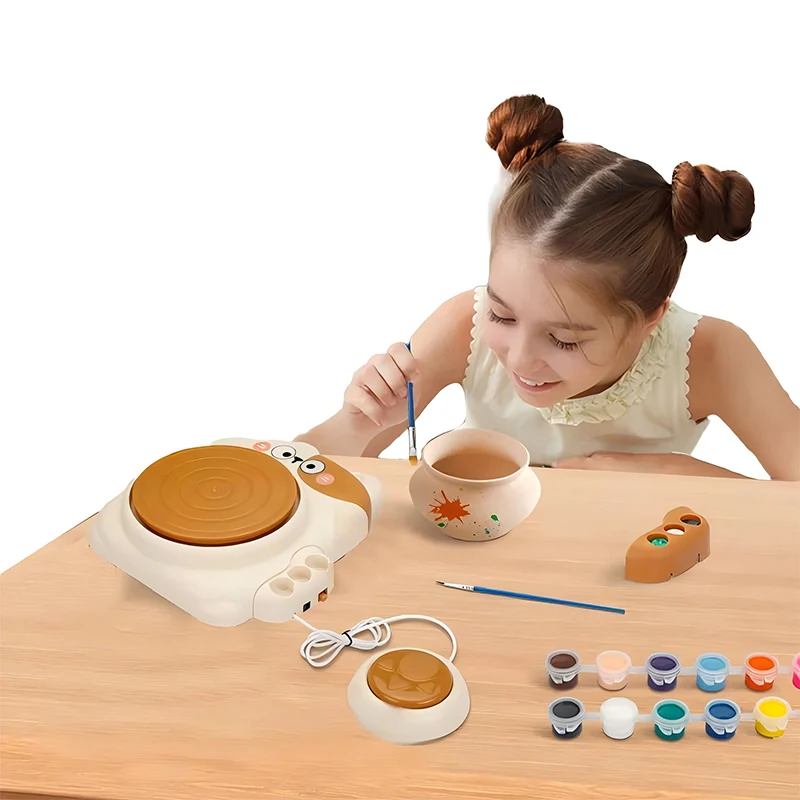 Diy kid art drawing toy electric pottery machine table ceramic pottery machine