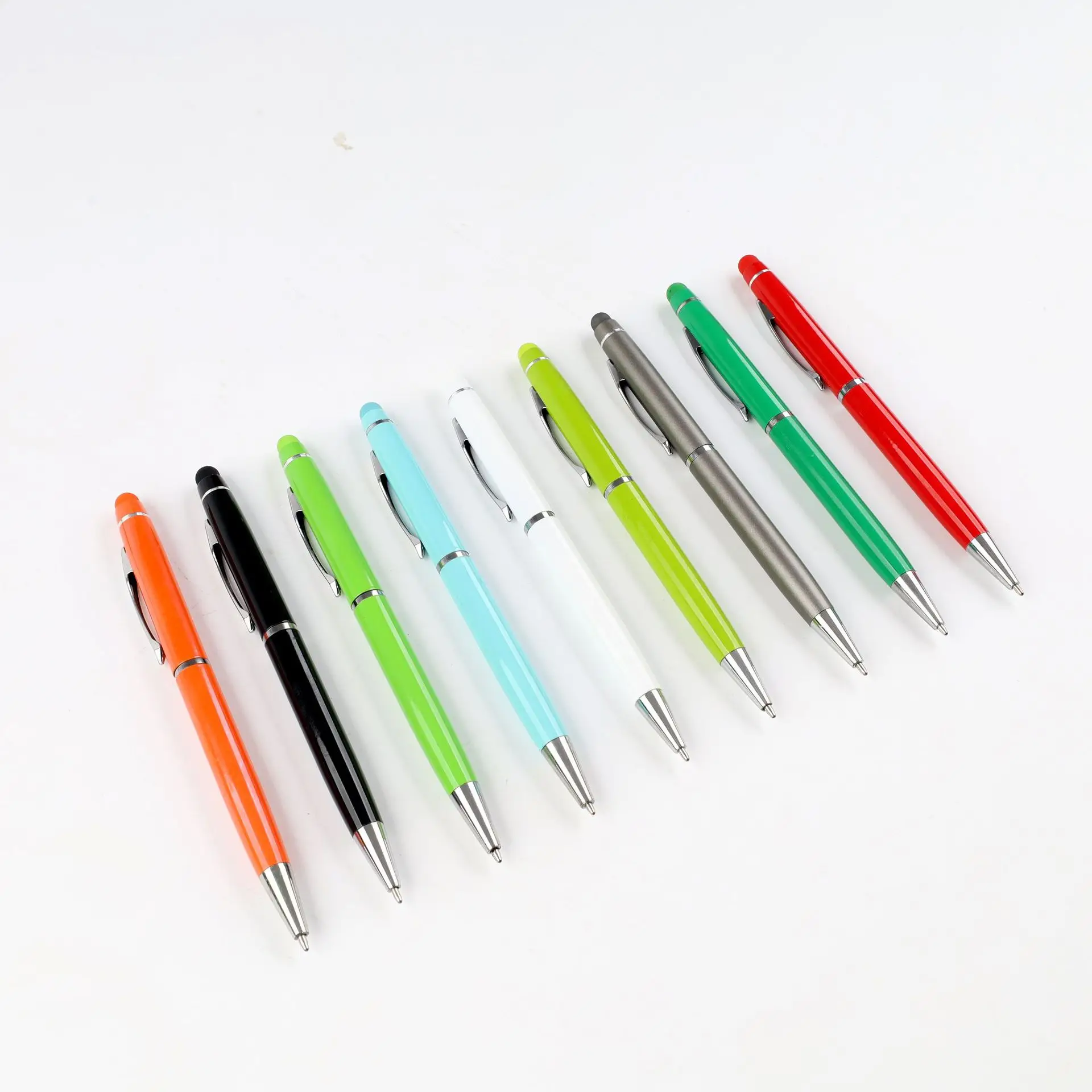 Ballpoint Pens 1.0mm Black Ink Soft Touch Click Metal Pen with Stylus Tip for Touch Screens Tablets Business Gifts School Office