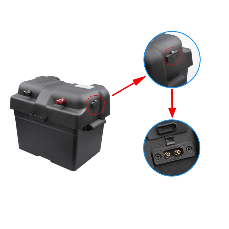 Factory New model IP65 plastic Battery case 12V/24v USB for Outdoor camping, RV, multifunction