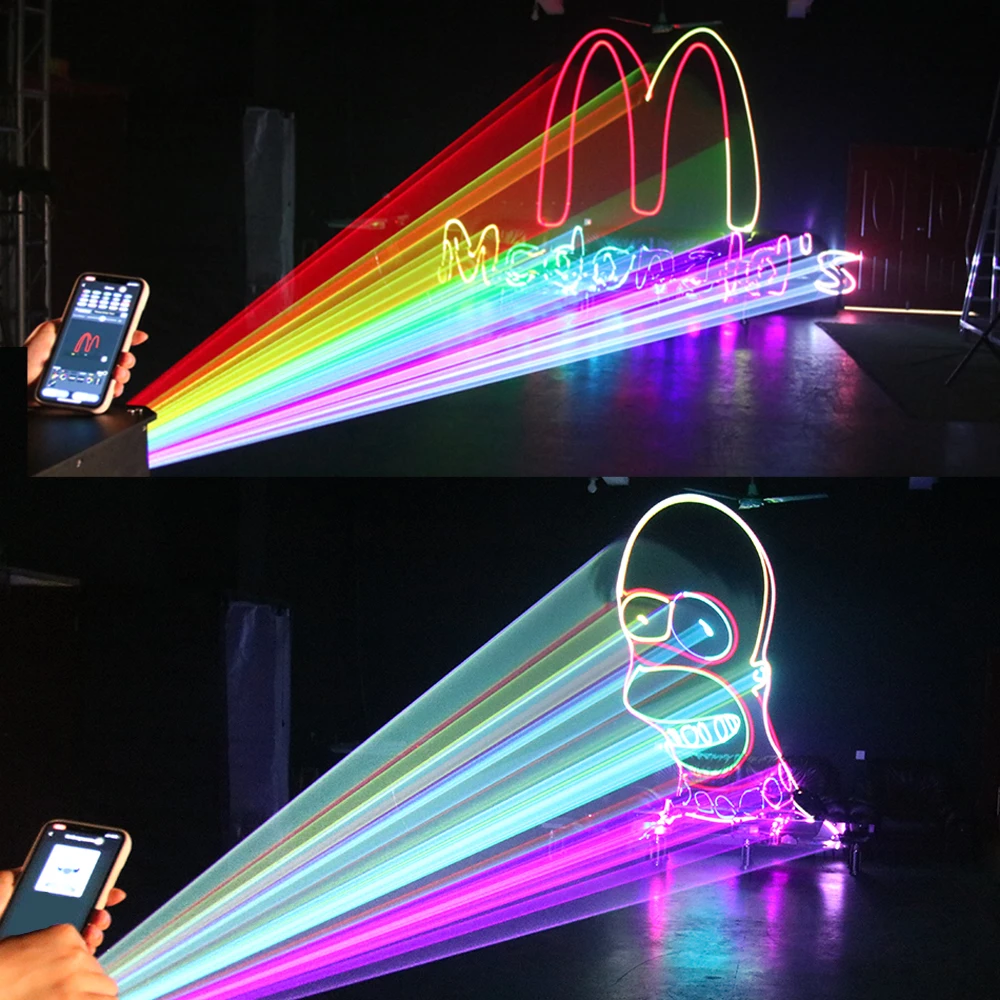 app control IP56 waterproof Outdoor 15w text logo animation colorful RGB Stage concert Show Dj Disco Laser projector