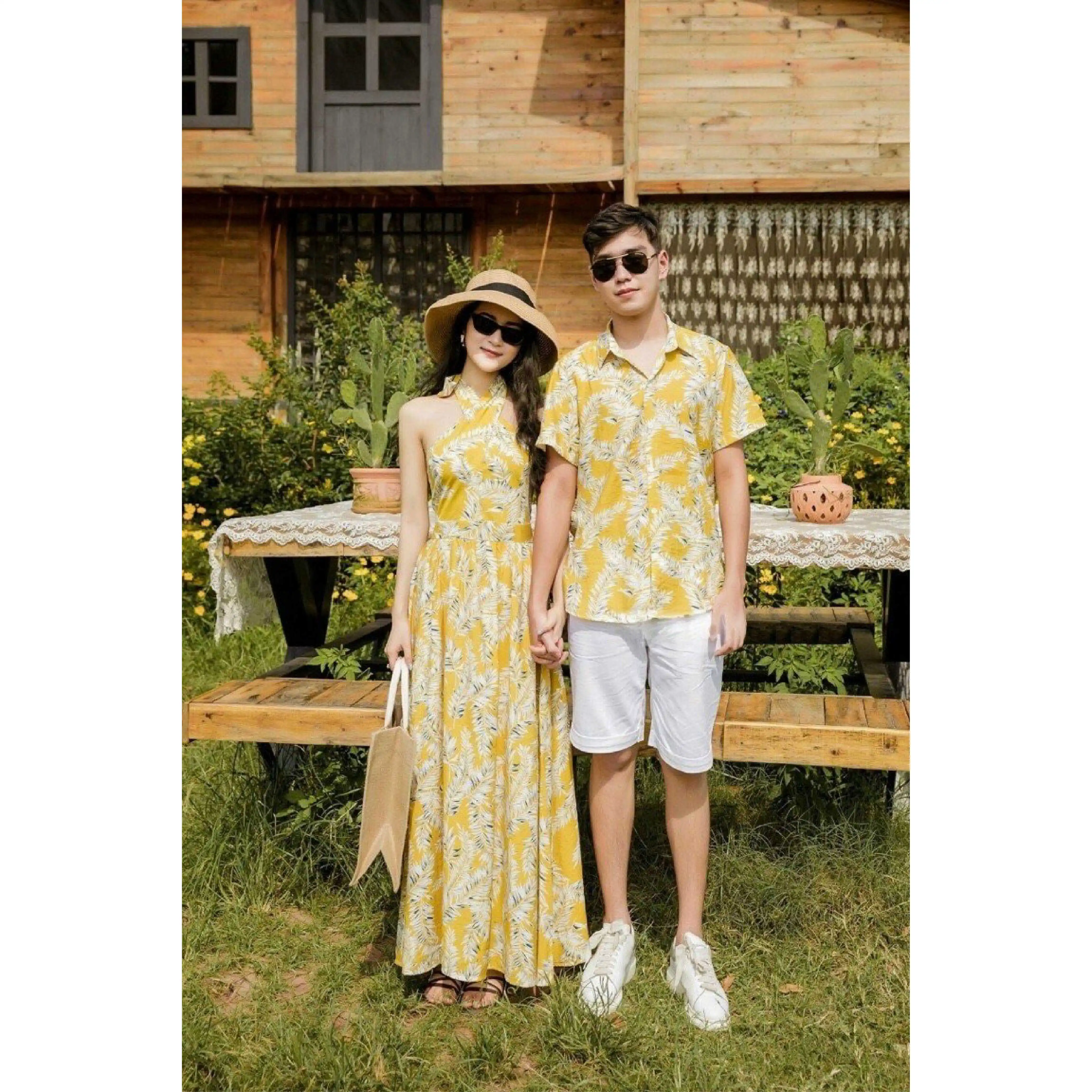 Sahulu Fashion - Tropical Yellow Family Set Best Material Export From Vietnam