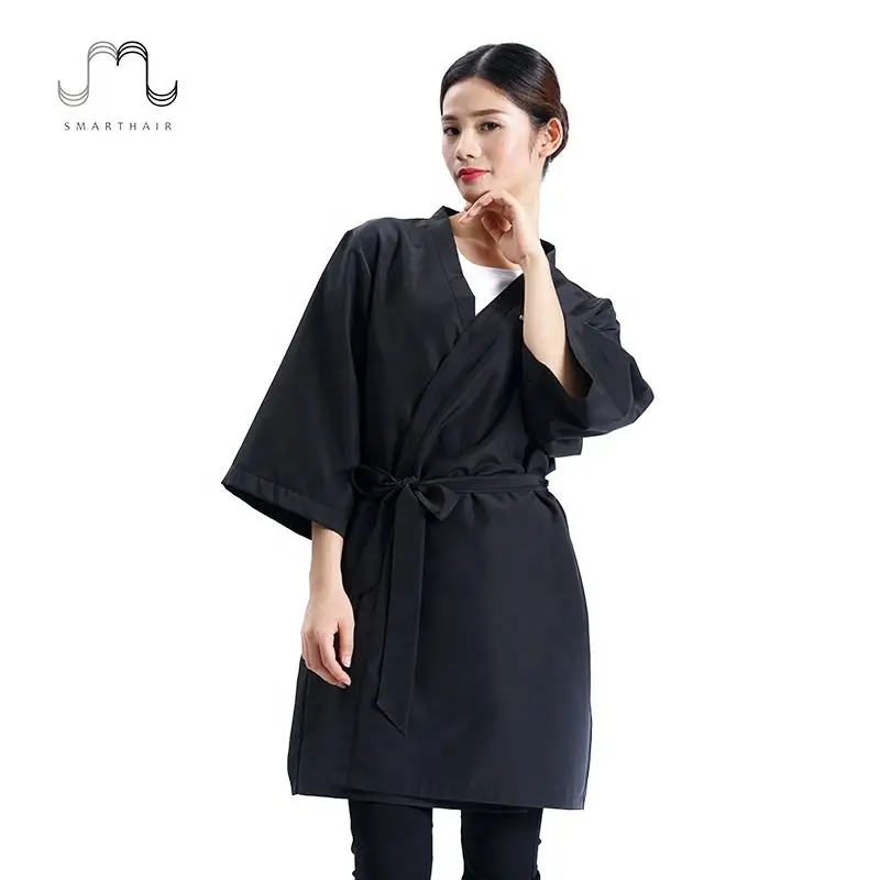 custom logo hair salon clothes hairdresser client kimono robes spa salon luxury color protection robe hair salon robe