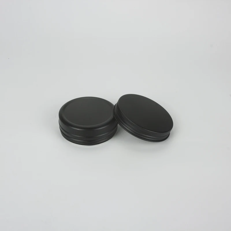 
60ml Matte black aluminum tin can with screw lid eco-friendly container packaging metal round aluminum jar 60ml 2oz 