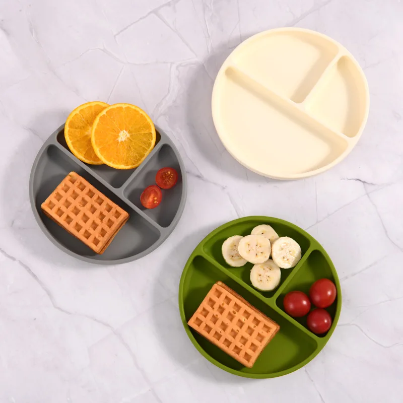 Food Grade Silicone Irregular One-piece Silicone Baby Feeding Bowls Dishes Silicone Baby Plate