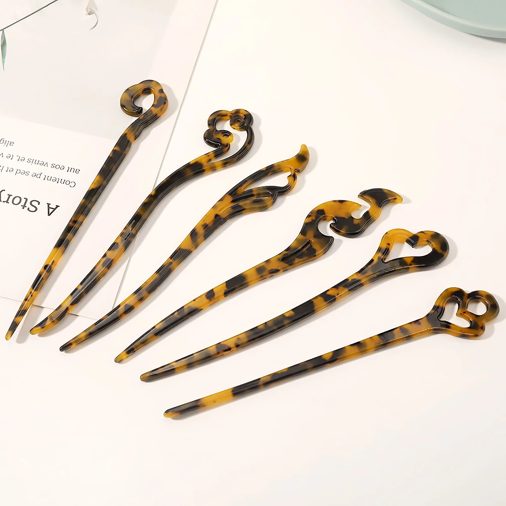 Amazon Hot Selling Acetate Hair Clips  Chinese Style Ancients Twist Women Accessories Hairpins