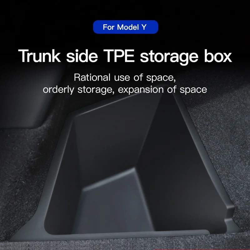 Оптовая продажа, бокс для хранения автомобиля Tesla Model Y, сделанный в Шанхае, боковой ящик для хранения в багажнике автомобиля, флокирующая подкладка, разделительный ящик