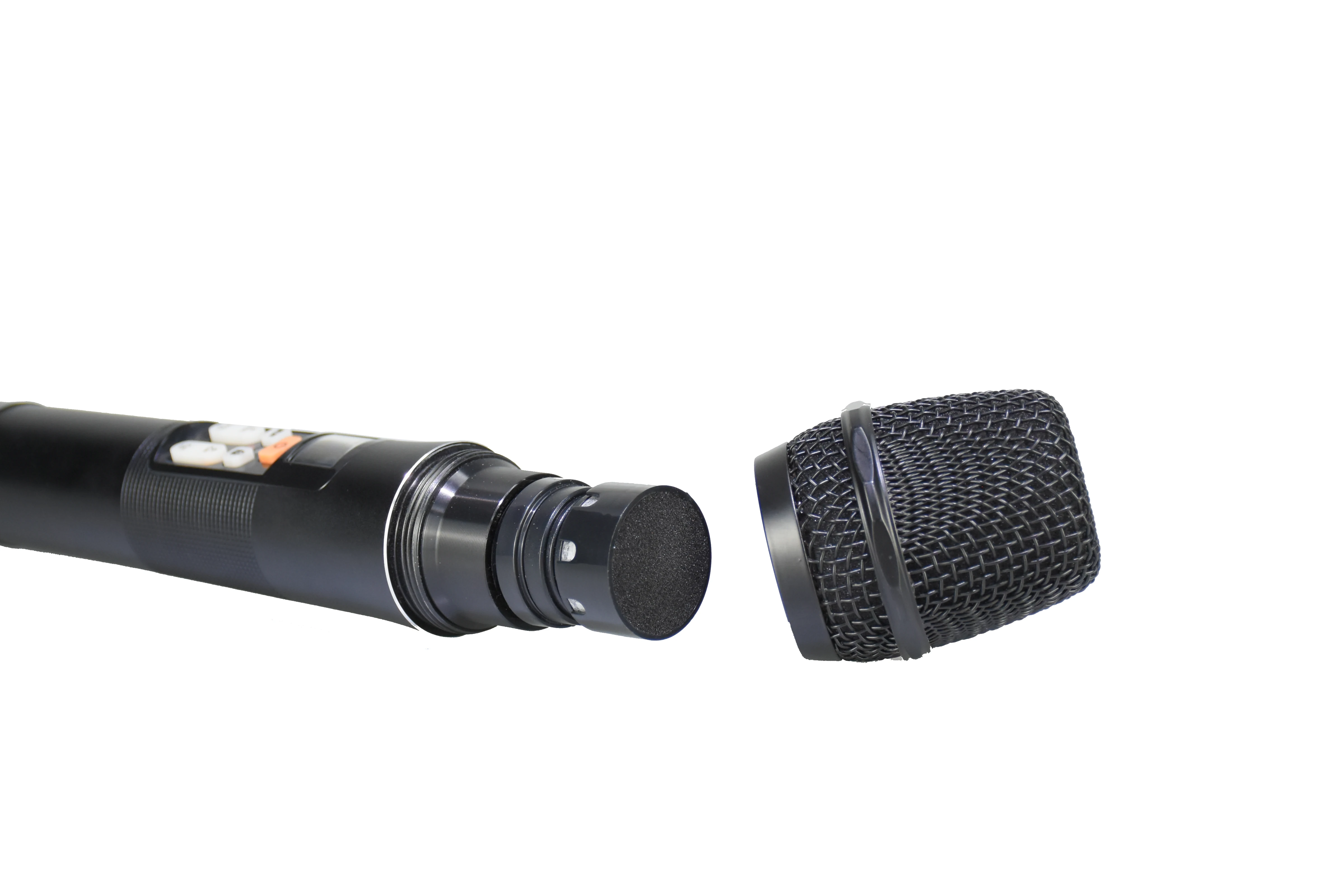 C.O.K dual rechargeable hand mic cordless uhf with battery powered 6.35mm usb receiver  and circuit diagram for speaker