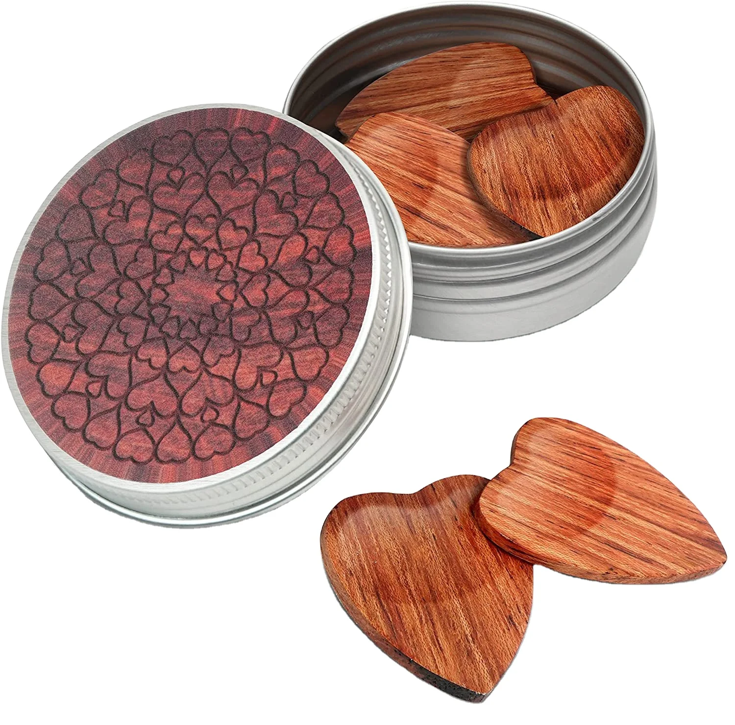 New Arrival Love Heart-Shaped Solid Wood Guitar Pick Shrapnel Design Musical Instrument Accessory Novelty Gift