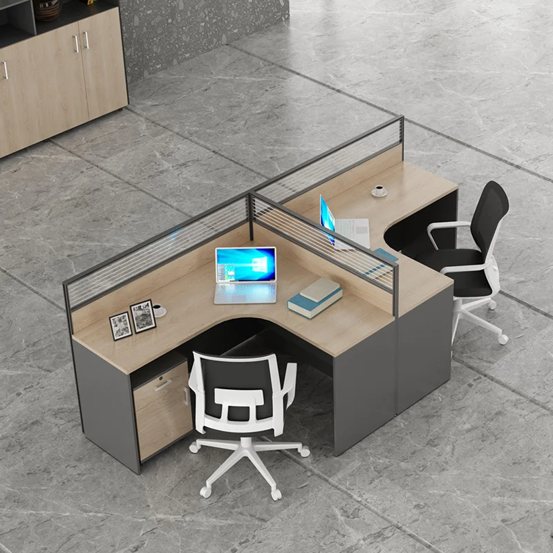 Modern Wooden Mfc  Office Desk L Shape Staff Office Workstation Commercial Office Furniture