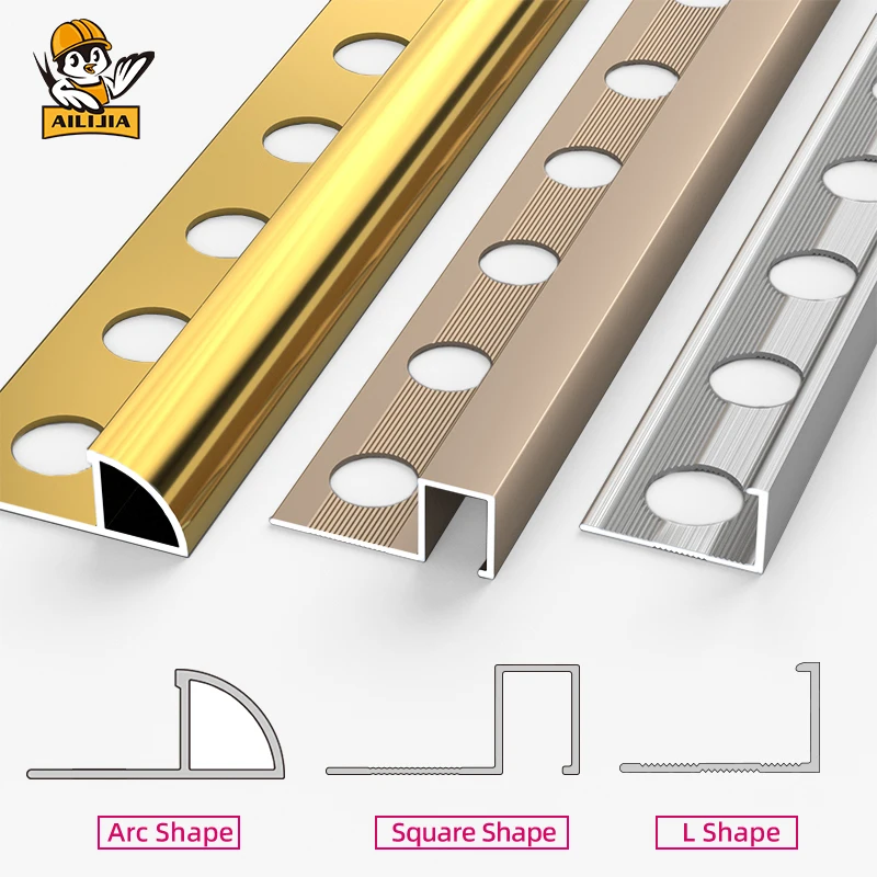 Aluminium U Shape Edge Protection Aluminium Ceramic Tile Trim Metal Tile Profile U Profile