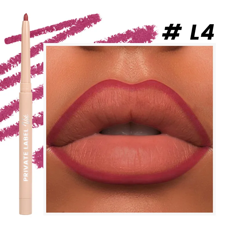 Private Label Pink Lipliner Lip Liner Makeup Vegan Cruelty Free Waterproof Long Lasting Matte Creamy Lip Liner Pencil