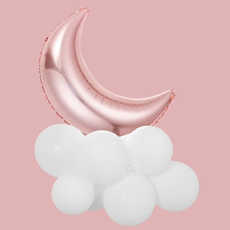 Ramadan EID Mubarak Birthday Party Home Background Decor Balloon Multi Colors 28 Inch Luna Crescent Moon Shape Foil Balloon
