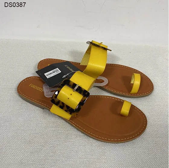 Latest design open toe ladies shoes  style women Flat summer shoes