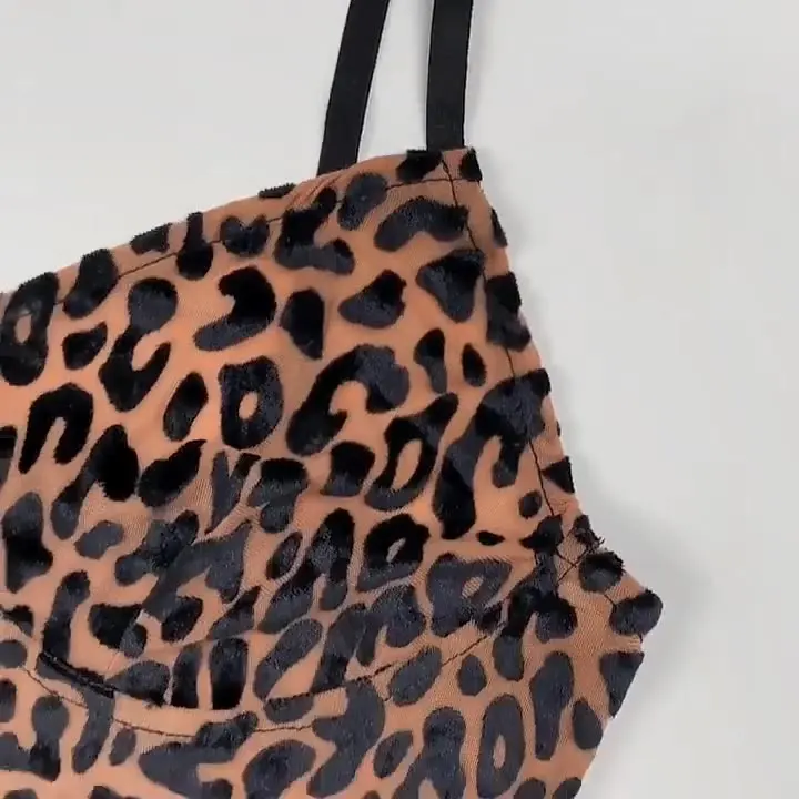 Autumn Leopard Pattern Backless Womens Bodysuits For Women Jumpsuit