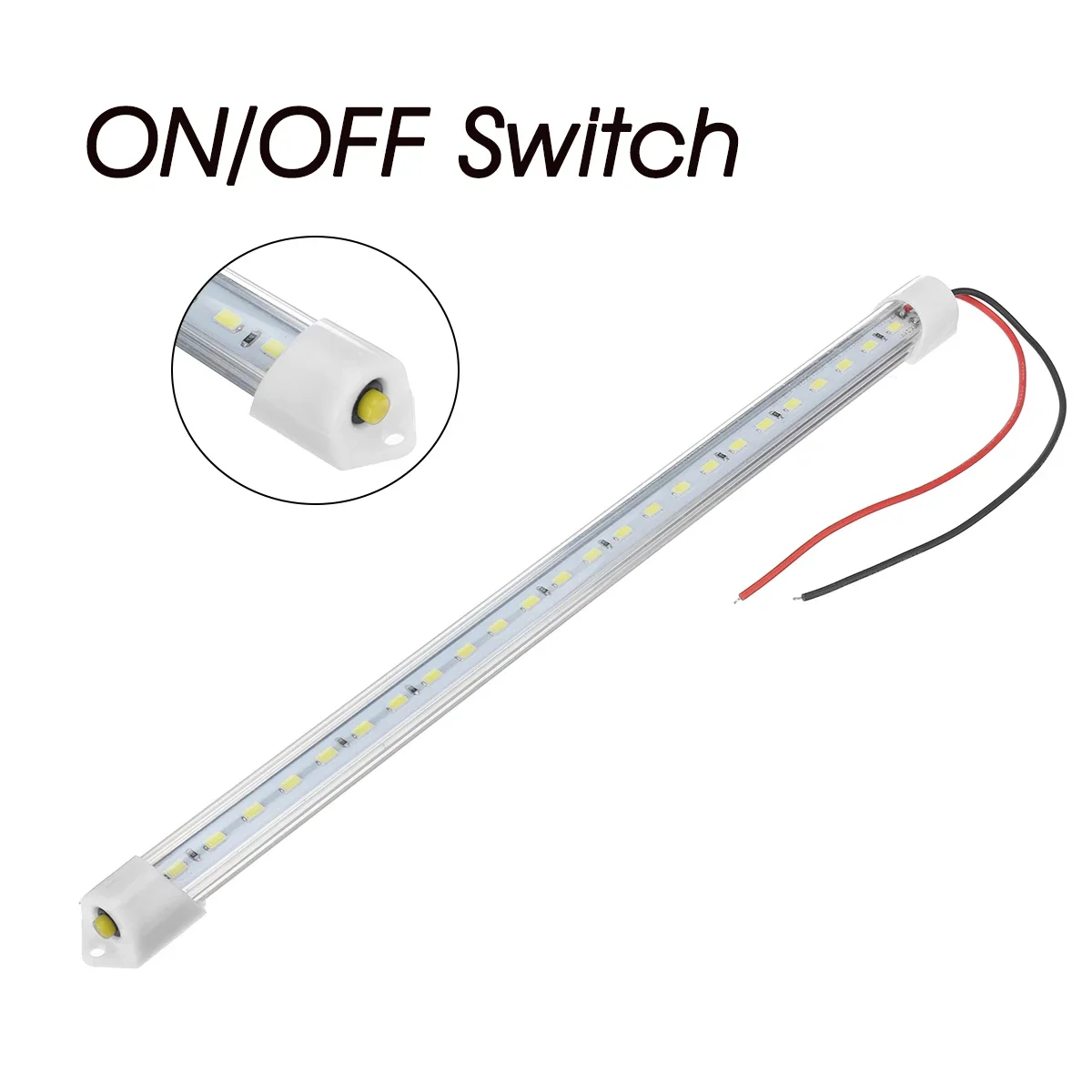 12V LED Car Interior Light Lamp Strip Light Bar On/Off Switch for Van Lorry Truck Camper Caravan Camping