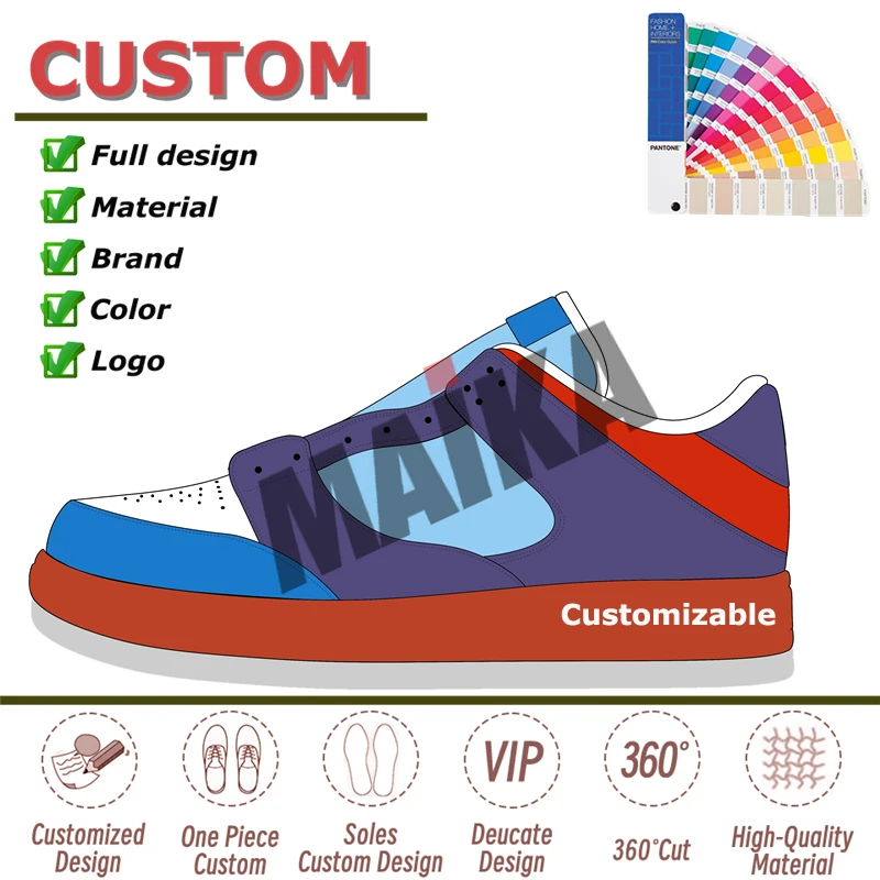 High Quality Customized Logo Sneakers Men Casual Leather High Low Cut Blank Skateboard Shoes Manufacture Custom Walking Shoes