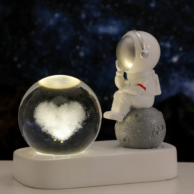 Kanlong USB Kids Room Decor Gift 3D Starry Sky Milky Way Moon Crystal Ball Night Light