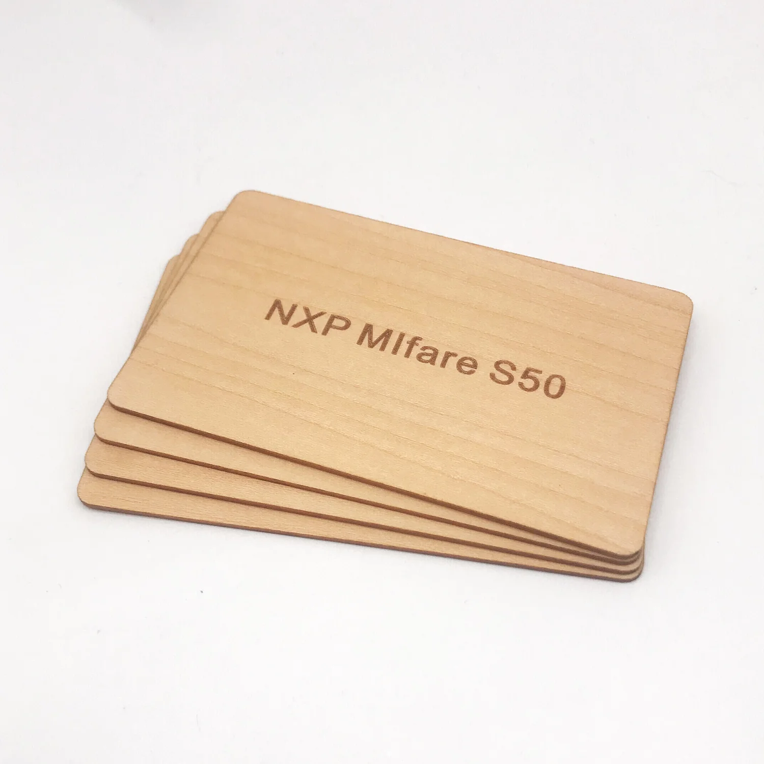 LOGO Engraving Wood RFID card with F08 chip