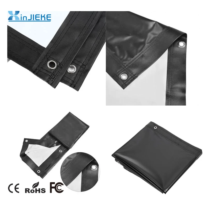 Front Projection 3D Silver Screen / High Gain projector Screen PVC Fabric Cinema with eyelets