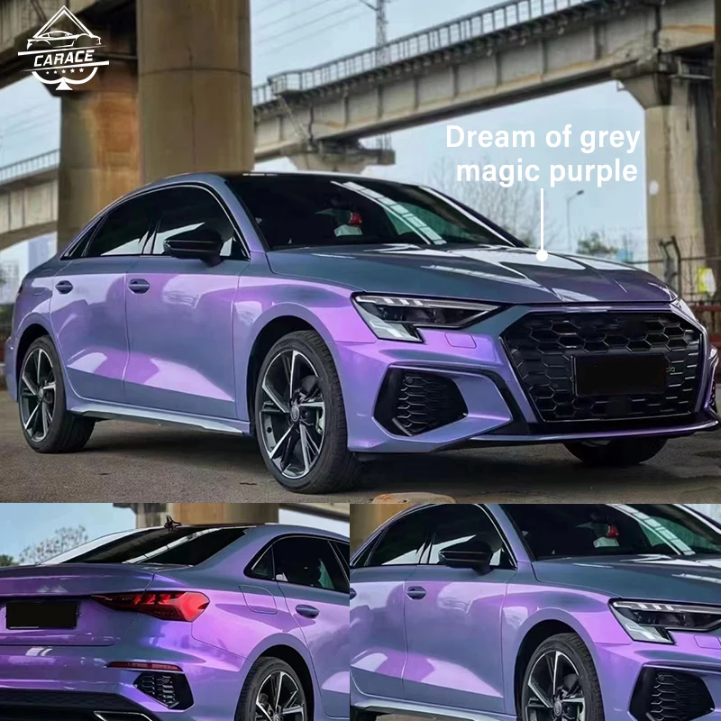 Автомобильная пленка PPF из ТПУ меняющая цвет конфетно-фиолетовая самовосстанавливающаяся ppf для кузова автомобиля