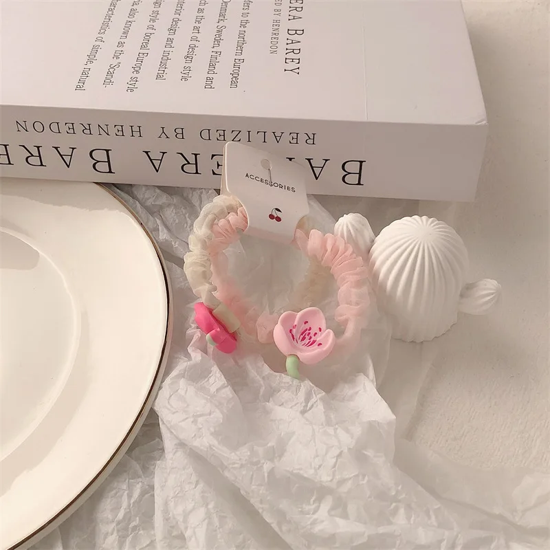 ShangHai Pink And Tender Peach Blossom Duckbill Clip Hairpin Headdress Sweet And Cute Flower Hairpin Girl Bangs Broken Hair Clip