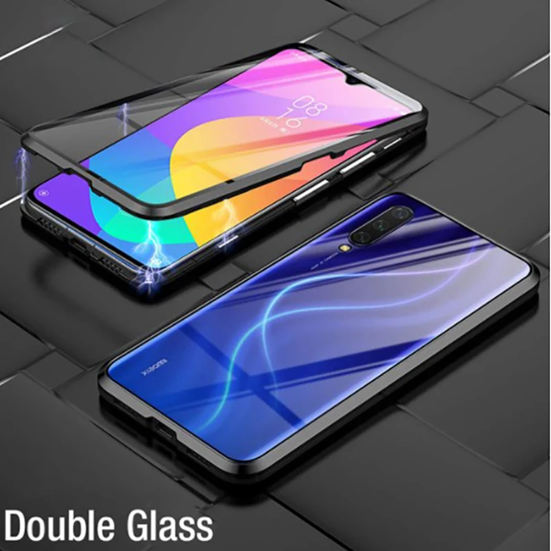 
360 Magnetic Adsorption Metal Case For Xiaomi Redmi Note 9 8 7 K20 Pro 8T 9A 8A Mi Note 10 Lite Poco X3NFC F1 F2 Pro Glass Cover 