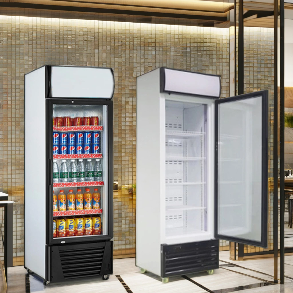 High Quality Upright Single-Temperature Beer Freezer Showcase Glass Door and Glass Material for Bar and Drink Display