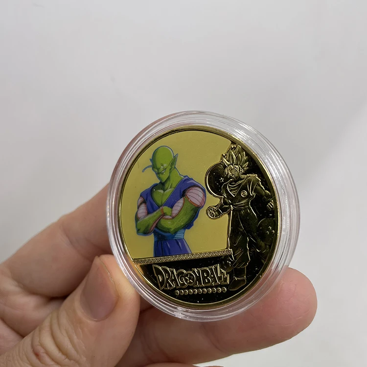 22 Designs Japanese Anime Metal Coin Dragon Ball Z Metal 3d Gold Coin Manufacturer