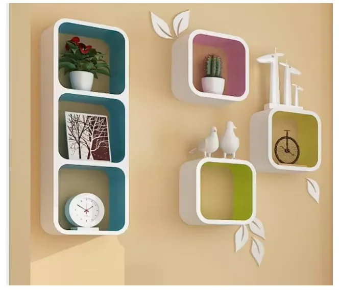 Home Decorative Wall Book Cube Living Room MDF Floating Display Shelf