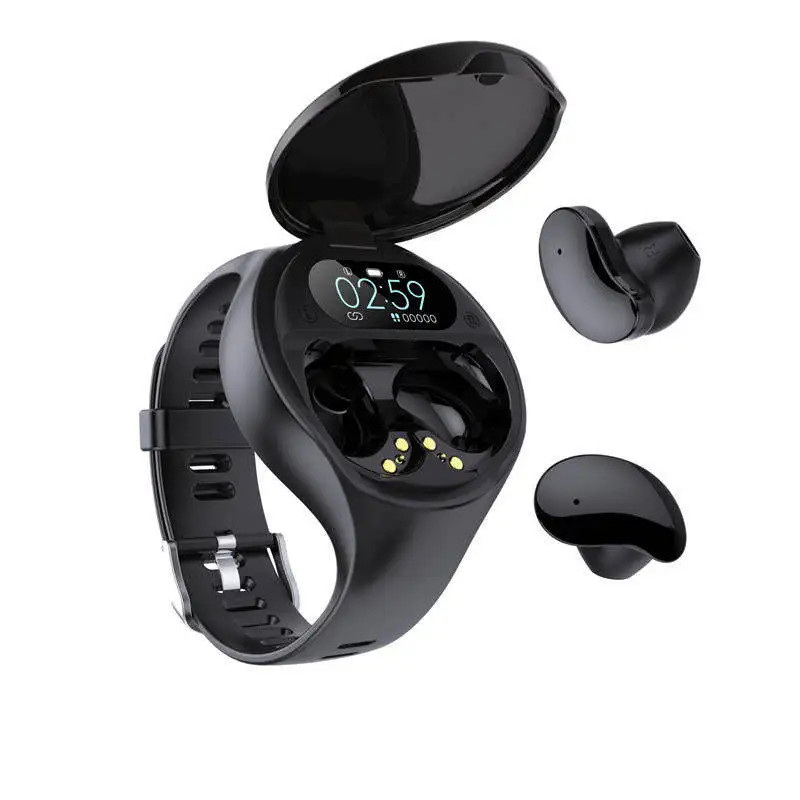 Long Battery Life SmartWatch F9 Mi 2 In 1With Earbuds Earphones Headset Earphone Headphones Wireless Bluetooth